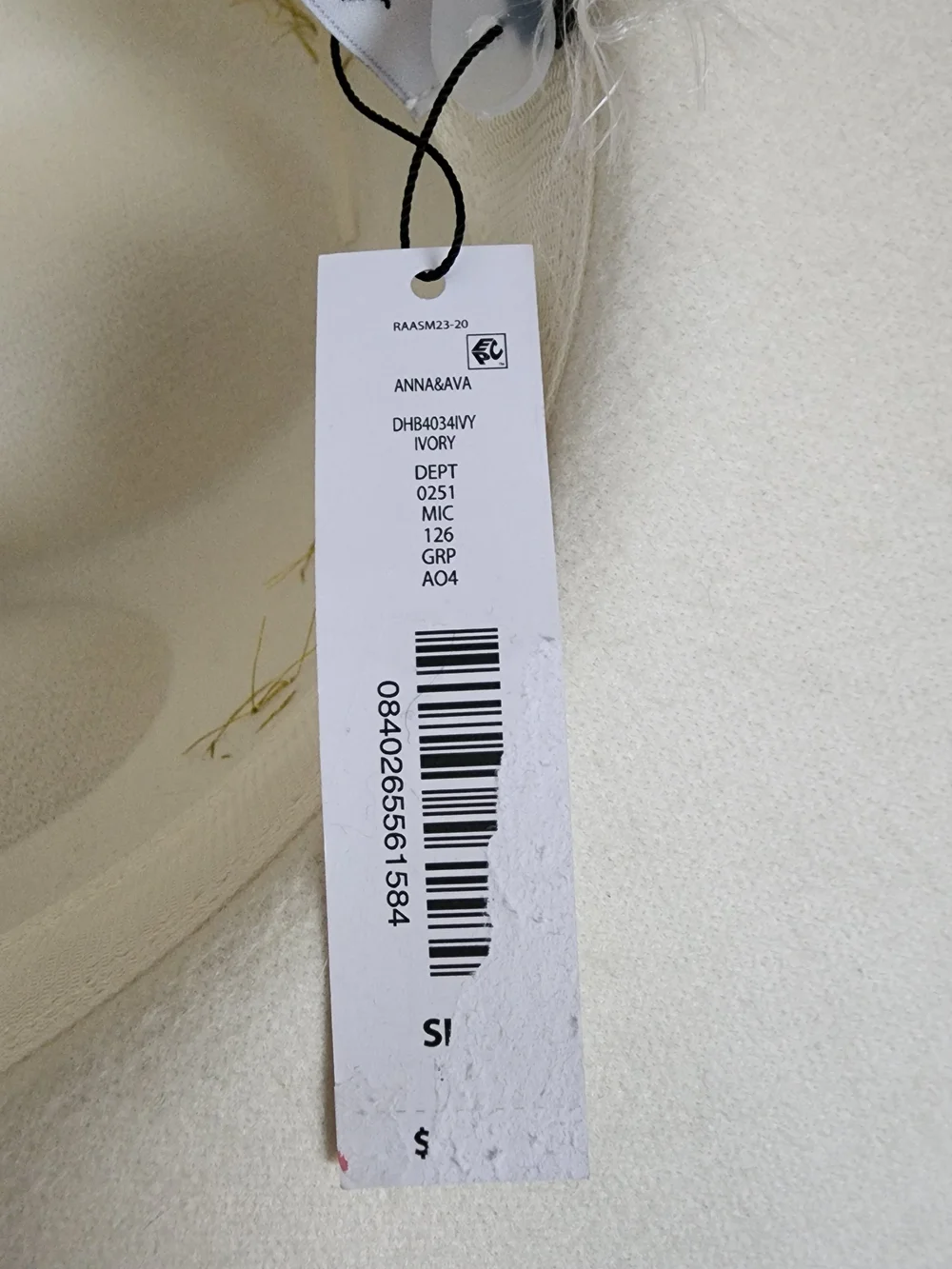 NWT Anna & Ava Ivory Cowboy Hat Gold Starburst Western Wide Brim S/M